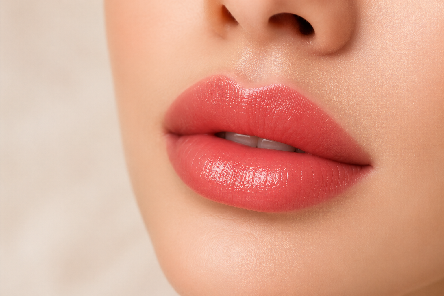 Permanent makeup lip blush